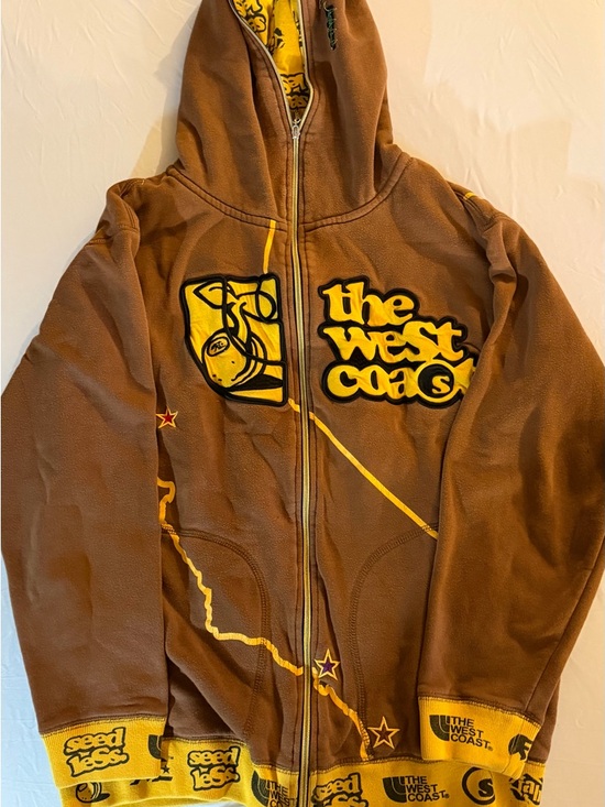 Seedless Other - SEEDLESS: pre-owned Brown & Yellow Zip-Up Hoodie